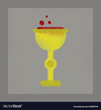 Flat shading style icon cup potion vector image