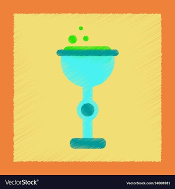 Flat shading style icon cup potion vector image