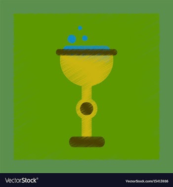 Flat shading style icon cup potion vector image