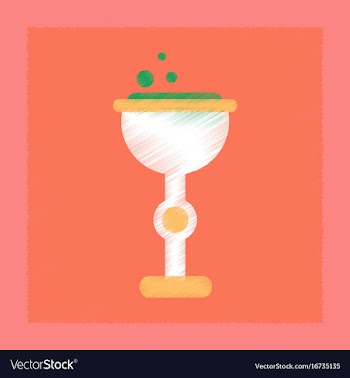 Flat shading style icon cup potion vector image