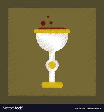 Flat shading style icon cup potion vector image