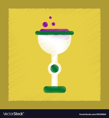 Flat shading style icon cup potion vector image