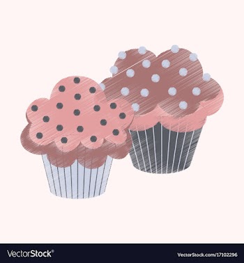 Flat shading style icon cupcakes vector image