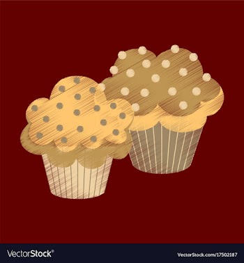 Flat shading style icon cupcakes vector image