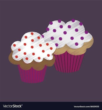 Flat shading style icon cupcakes vector image