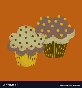 Flat shading style icon cupcakes vector image
