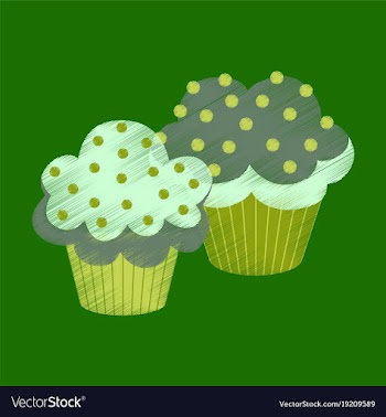 Flat shading style icon cupcakes vector image