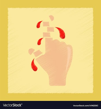 Flat shading style icon cut fingers vector image