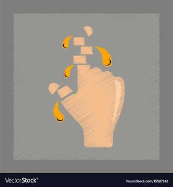 Flat shading style icon cut fingers vector image