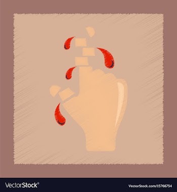 Flat shading style icon cut fingers vector image