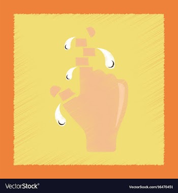 Flat shading style icon cut fingers vector image