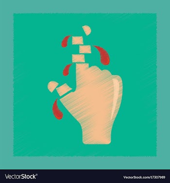Flat shading style icon cut fingers vector image