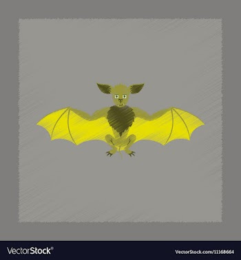 Flat shading style icon cute bat vector image