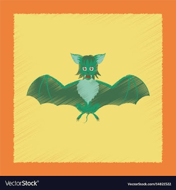 Flat shading style icon cute bat vector image
