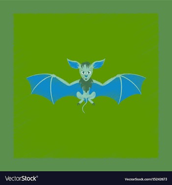Flat shading style icon cute bat vector image