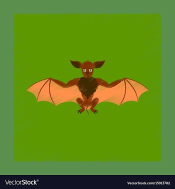 Flat shading style icon cute bat vector image