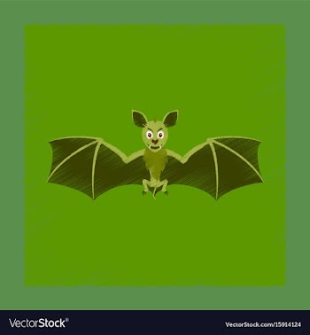 Flat shading style icon cute bat vector image