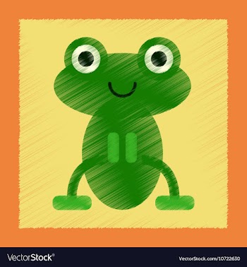Flat shading style icon Cute frog cartoon vector image