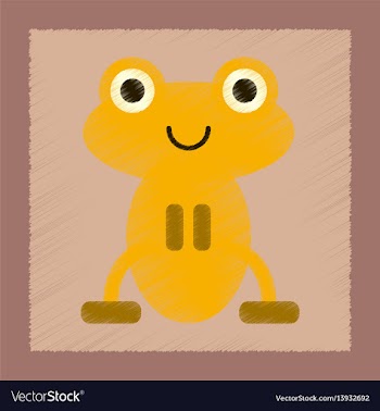 Flat shading style icon cute frog cartoon vector image