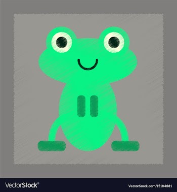 Flat shading style icon cute frog cartoon vector image