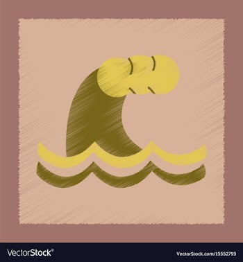 Flat shading style icon danger tsunami vector image