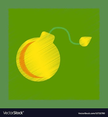 Flat shading style icon dangerous bomb vector image