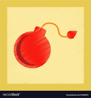 Flat shading style icon dangerous bomb vector image