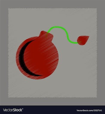 Flat shading style icon dangerous bomb vector image