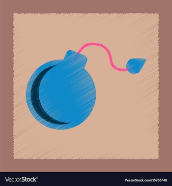 Flat shading style icon dangerous bomb vector image