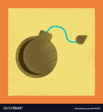 Flat shading style icon dangerous bomb vector image