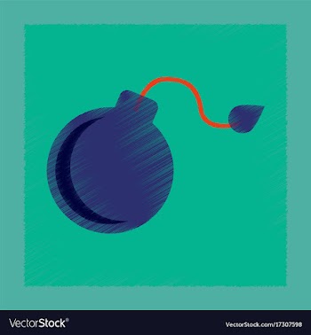 Flat shading style icon dangerous bomb vector image