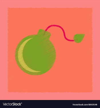Flat shading style icon dangerous bomb vector image