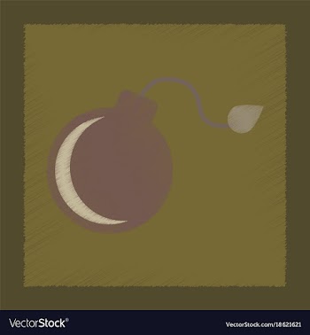 Flat shading style icon dangerous bomb vector image