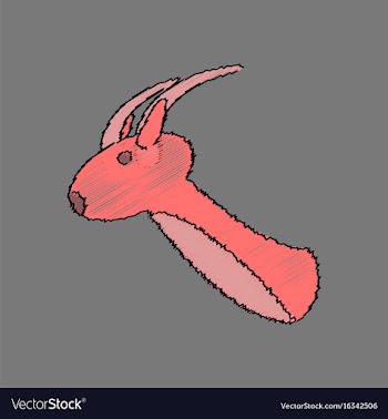 Flat shading style icon deer head vector image