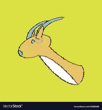 Flat shading style icon deer head vector image