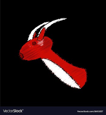 Flat shading style icon deer head vector image