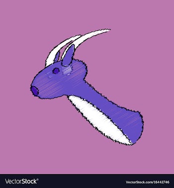 Flat shading style icon deer head vector image