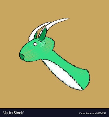 Flat shading style icon deer head vector image