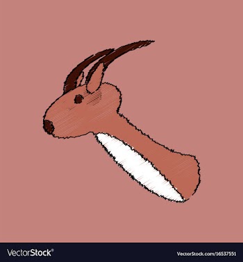 Flat shading style icon deer head vector image