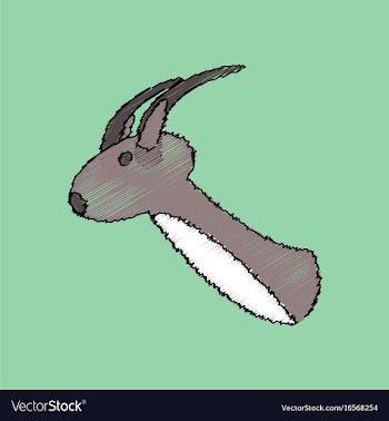 Flat shading style icon deer head vector image