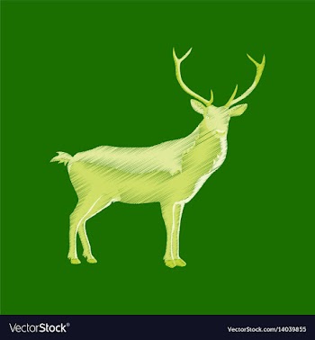 Flat shading style icon deer vector image