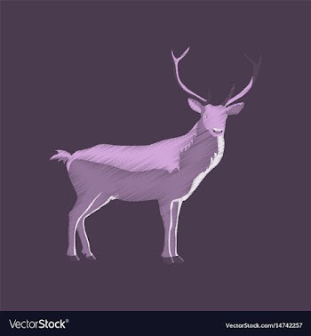 Flat shading style icon deer vector image