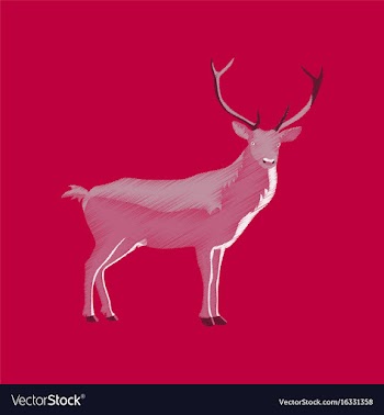 Flat shading style icon deer vector image