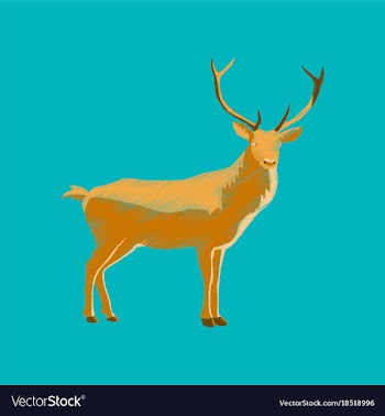 Flat shading style icon deer vector image