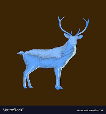 Flat shading style icon deer vector image