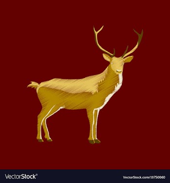Flat shading style icon deer vector image