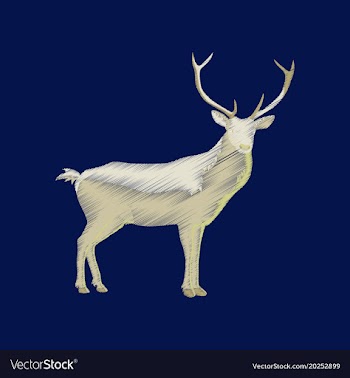 Flat shading style icon deer vector image