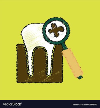 Flat shading style icon dental caries vector image