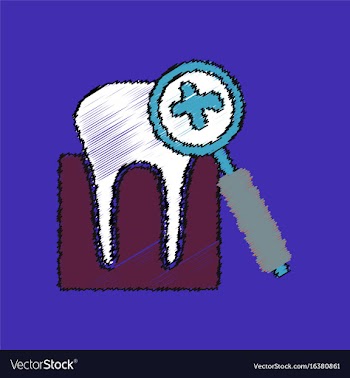 Flat shading style icon dental caries vector image