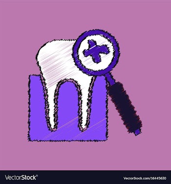 Flat shading style icon dental caries vector image